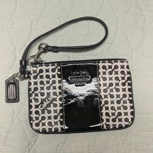 Coach Black and White Signature Wristlet